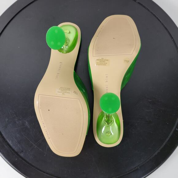 Gianni Bini Oziee Women Sandals Size 11 Green Clear Vinyl Sculptural Heel NEW - Picture 9 of 13